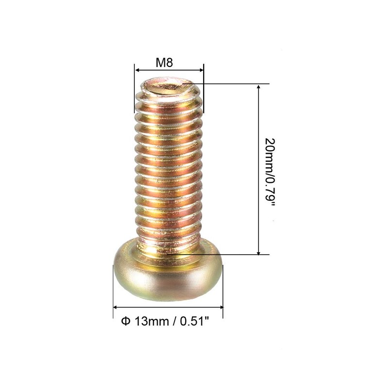 sourcing map M8x20mm Furniture Screw Hex Socket Machine Screws Zinc