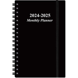 2024-2025 Monthly Planner - July 2024 - December 2025, Two Pages Per Month, 18 Monthly Calendar/Planner with Tabs, Strong Twin-Wire Binding, Inner Pocket, 3.75" x 6.5", Black