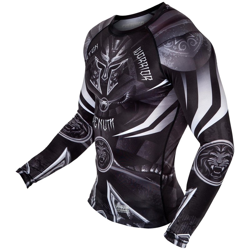 Venum Herren Gladiator 3.0 Lange Ärmel-Rashguard, Schwarz/Weiß, XL