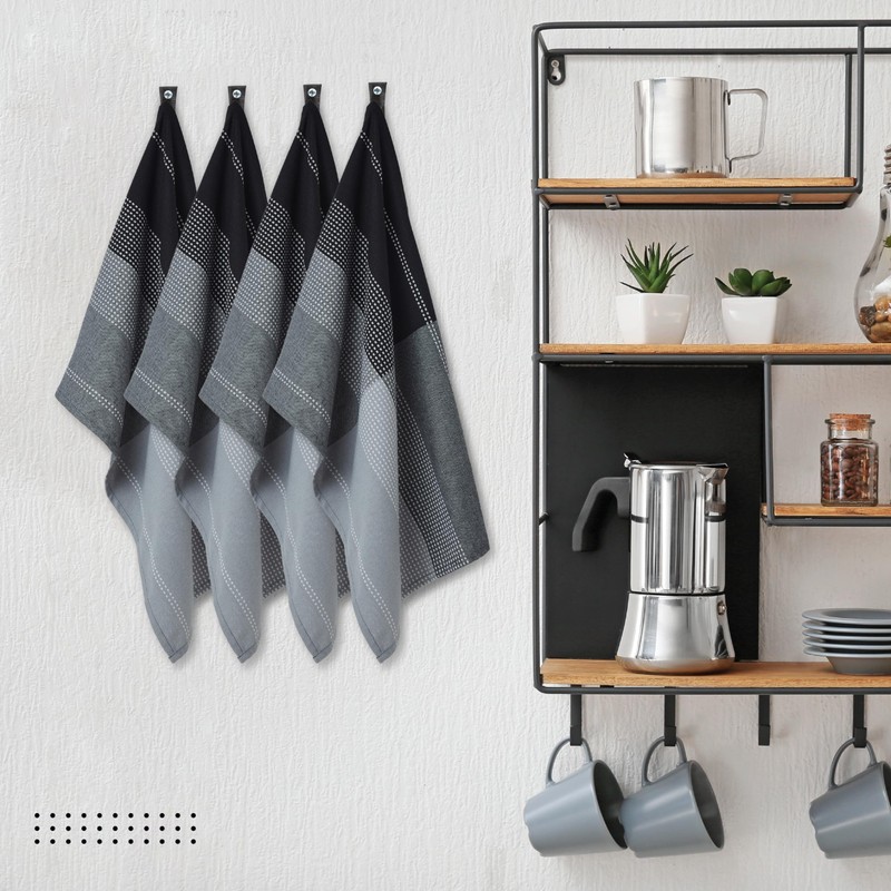 Encasa Cotton Kitchen Towel Set - Super Absorbent 70x45 cm