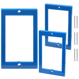vibedor 3 PCS Single Gang Receptacle Outlet Box Extenders 1/4" Electrical Outlet Extenders with 6 Screws for Electric Box and Electric Switches(Blue)