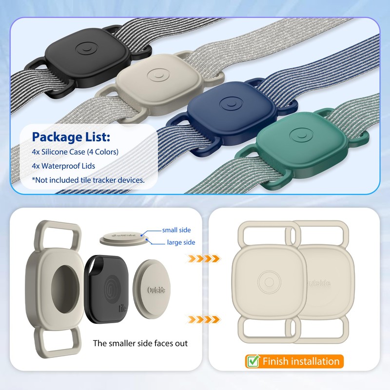 [4Pack] Dog Collar Holder for Tile Mate 2024/2022, Waterproof Anti