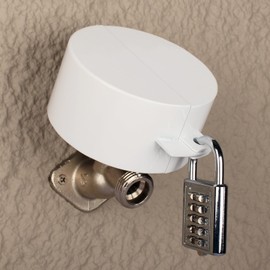 TEMEILI Metal Water Spigot Lock, Outdoor Faucet Lock, Water Hose Lock to Prevent Water Theft, Can be Used for Water Valves and Gate Valves, Easy to Install and Disassemble (White)