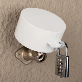 TEMEILI Metal Water Spigot Lock, Outdoor Faucet Lock, Water Hose Lock to Prevent Water Theft, Can be Used for Water Valves and Gate Valves, Easy to Install and Disassemble (White)
