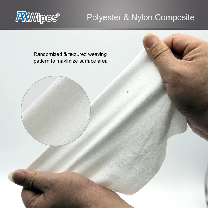 AAwipes Cleanroom Microfiber Wipes Mixed Weave Superfine 4"X4“ (400 Counts/Bags)