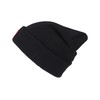 Nebelkind Herren Beanie Folded Patch Strickmütze Schwarz One Size