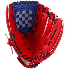 Wonninek Baseball Glove Soft Solid PU Leather Thickening Pitcher Softball Gloves for Kids Teens Adult Professional Baseball Mitt Catching (Red, 12.5 inch)