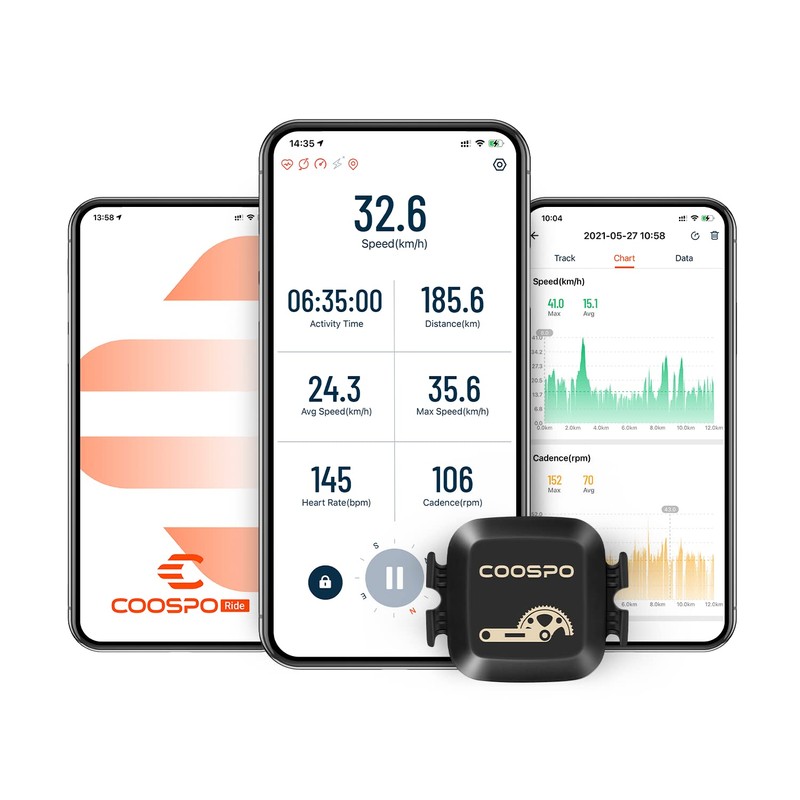 CooSpo Cadence Speed Sensor ANT+ Bluetooth 4.0 Compatible Connection for