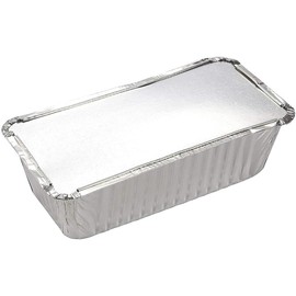 JMS we create smile No.6A Aluminium Foil Food Containers with Lids Silver Tin 660ML Catering Takeaway Tubs Cooking Baking Meal Prep Takeout Roasting Storage Foil Pans (100 Pcs)