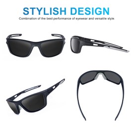 OKH 2 Pack Polarised Cycling Sunglasses Wrap Around Men Women Retro Sun Glasses UV Protection Outdoors Sports Biking Running Fishing Hiking Driving Eyewear with Rope Strap