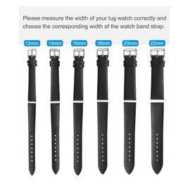 sourcing map Genuine Leather Strap 12mm Width Smooth Flat Leather Watch Strap for Men Women White