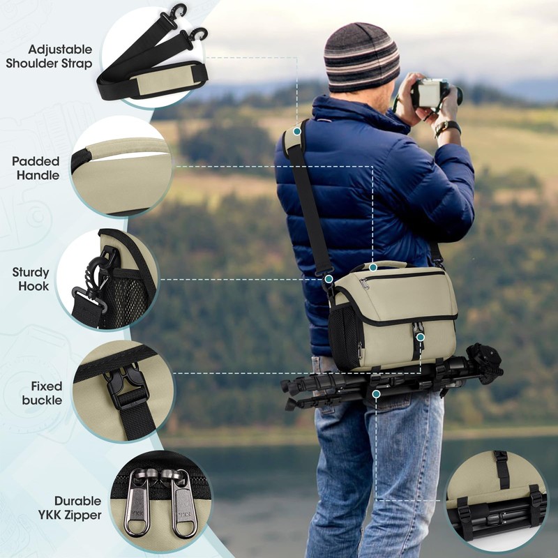 Camera Bag Professional Camera Case Small DSLR Crossbody Camera Bags