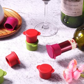Silicone Wine Stoppers - Wine Gifts - Bottle Covers - Reusable Beverage Corks - Keep Wine Fresh for Days with Air-Tight Seal - Set of 2