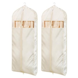 Univivi Hanging Garment Bags, 60" Dress Bags Covers Long with Zipper, Dress Covers Garment Bags Full Length, Clothes Covers for Dresses with Clear Window, Coats, Suits, 2 Pack