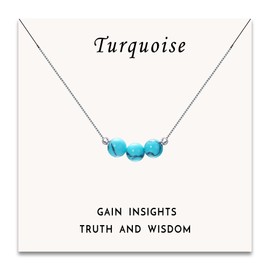 Sereney Turquoise Jewelry for Women, Sterling Silver Choker Necklace with Dainty Western Boho Teal Stone Pendant as December Birthstone Necklace for Teen Girls,Turquoise Crystal Gifts for Mom