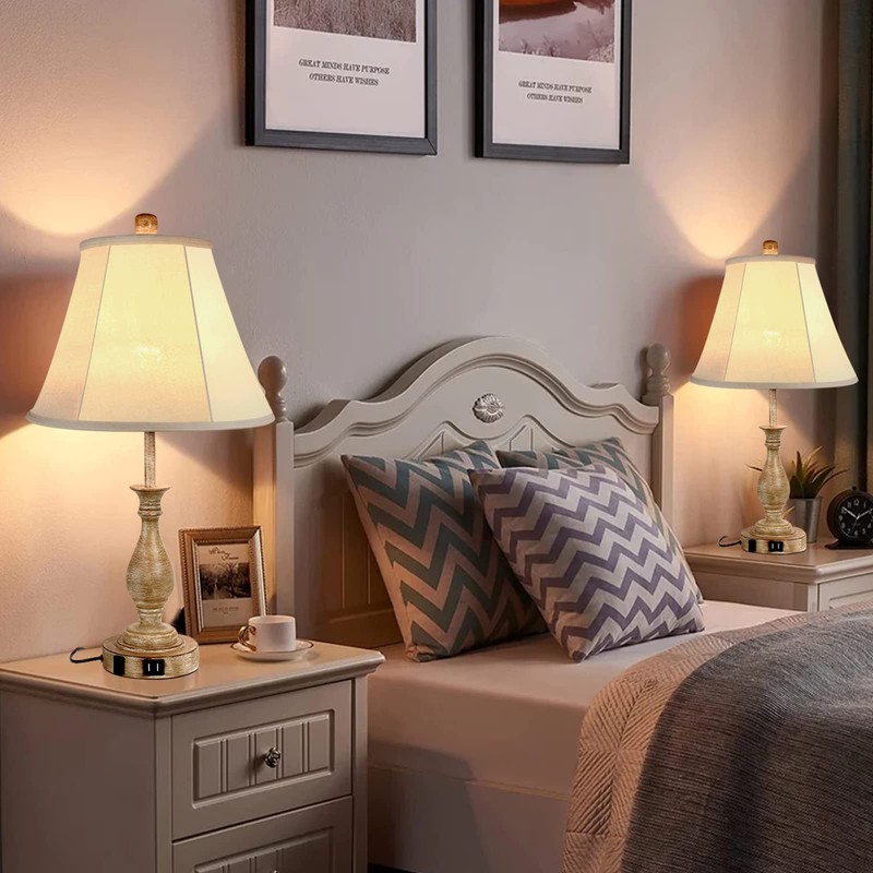 Farmhouse Table Lamp Touch Control 3-Way Dimmable Table Lamp, Modern