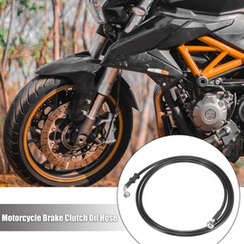 Motoforti Motoforti Universal 190cm 74.8" Motorcycle Brake Clutch Oil Hose Line Pipe Hydraulic Reinforced Stainless Steel Braided Black