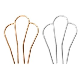 GALPADA 2Pcs U Shaped Hair Fork 4 Prong Hair Pins Side Hairpin Hair Updo Bun Hairpin Hair Styling Accessories for Women Girls Golden Silver