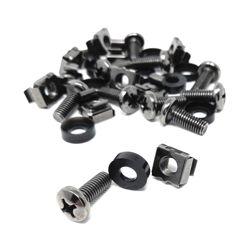 10pcs. M6 Rack Fixing Set, Captive Cage Nuts Bolts Screws