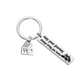BAUNA Drive Safe Keychain Truck Gifts May Your Journey Always Bring You Home Keychain New Truck Driver Gifts for Men Son Husband Boyfriend Long Distance Gift (truck driver keychain)