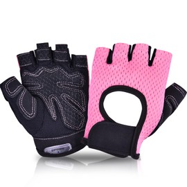 Cycling Gloves for Women Men MTB Training Gloves Cycling Gloves Half Finger Suitable for Road Bike and Mountain Bike Strength Sports Non-Slip Summer Gloves for Men and Women, Pink S
