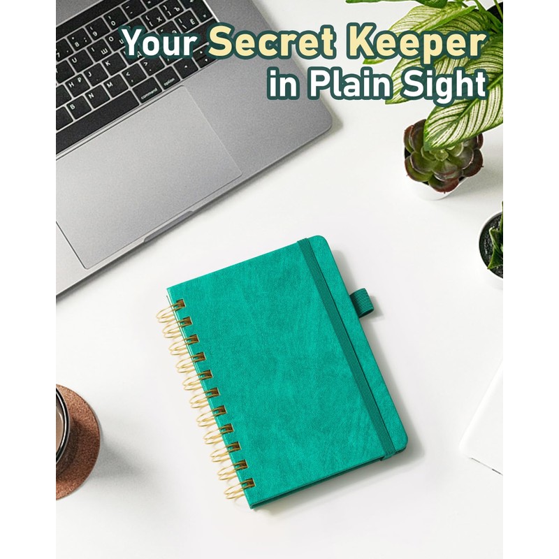 WEMATE Spiral Password Book with Alphabetical Tabs, Small Password Keeper