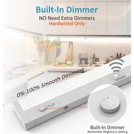 Leetdud LED Under Cabinet Lighting Motion Sensored Hardwired with Built-in Dimmer, 24 Inch 12W Dimmable 5 Color 2700/3000/3500/4000/5000K, Linkable Eyes Care for Kitchen, Counter, ETL Listed, White