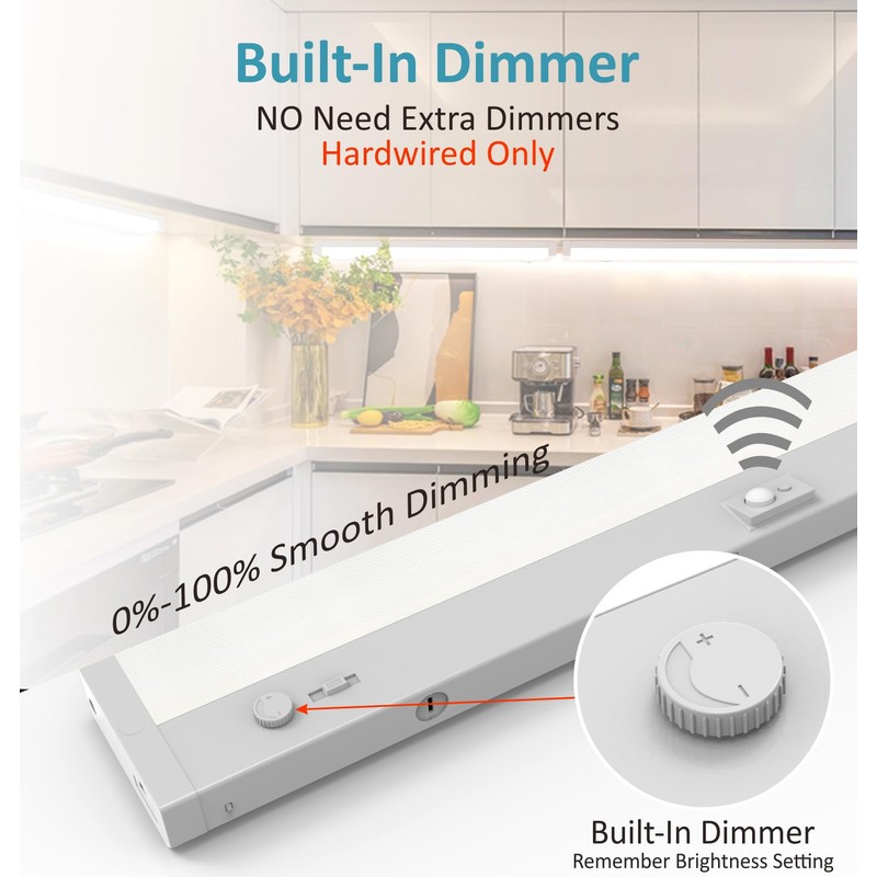 Leetdud LED Under Cabinet Lighting Motion Sensored Hardwired with Built-in