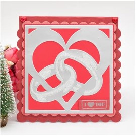 Heart Frame Ring Metal Die Cuts,Heart Valentine's Day Ring Frame Cutting Dies Cut Stencils DIY Scrapbooking Decorative Embossing Paper Party Wedding Card Making