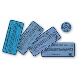 Calcomanía adhesiva de identificación de jamba de puerta GM VIN 1969-1972 con VIN y fecha impresa laminada