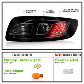 ACANII - For 2003 2004 2005 2006 2007 2008 Mazda 3 Mazda3 Smoked Lens LED Tail Lights Lamps Pair Replacement Left+Right