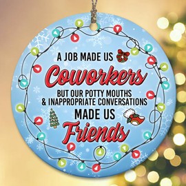 Sportyzen 2024 Christmas Ornament - A Job Made Us Coworker Ceramic Ornament, Christmas Tree Decoration, Funny for Colleagues, Friends