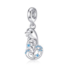 VENACOLY Dolphin Bracelet Charms 925 Sterling Silver Ocean Animals Charms for Bracelets Making Dolphin Jewellery for Women