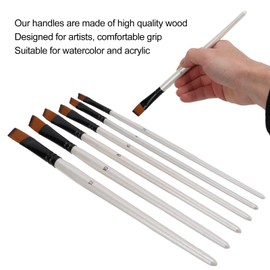 6 Pieces Square Brush Set, Watercolor Brush Set for Watercolor, Oil Painting, Acrylic, Face, Body, Nail Art (#1)