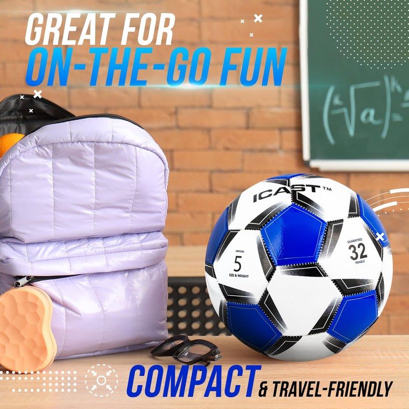 ICAST Kids Football Ball Size 5 - Lightweight, Durable Football