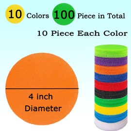 100 PCS Carpet Spots for Classroom Multicolor Carpet Markers Sitting Carpet Circles Dots for Teachers, Preschool, Yoga Room and Kindergarten (10 Colors)