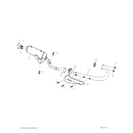 Polaris ATV Exhaust Pipe, Front, Genuine OEM Part 0452308, Qty 1