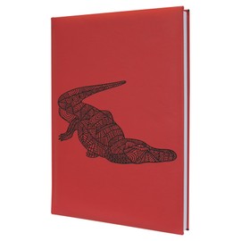 Geometric Pattern Crocodile Notebook - Detailed Engraving Ideal for Reptile Fans and Exotic Collectors