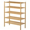 ROMGUAR CRAFT 5 Tier Bamboo Shoe Rack for Closet Free