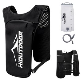 Hioutdoor Laufweste Für Damen Und Herren Verstellbare Laufweste Mit 1500ml Trinkflasche Ultraleicht Atmungsaktive Laufrucksack Nylon Running Vest Sport Running Schwarz