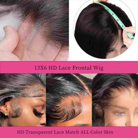 FLOWITHU 30 Inch 13x6 HD Lace Closure Wigs Human Hair Wigs Human Hair 200% Density Body Wave Lace Front Wigs Human Hair for Women