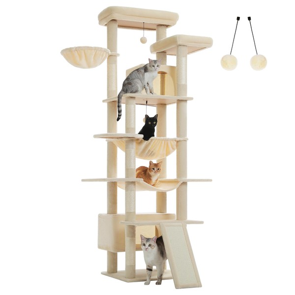 MUTTROS 81" Heavy Duty Cat Tree for Large Cats up