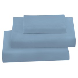 Softan Bed Sheet Set, Queen Size, Light Blue, 4 PCs, Microfiber, for Kids Boys & Girls, Breathable & Silky Soft Feeling, 14" Deep-Pocket Fitted Sheet