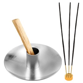 HOCUROAY Palo Santo Holder Metal Incense Holder for Palo Santo Sticks Scented Wood Stand Smear Bowl Dish Fireproof Easy Care Trendy Look Luxury (Silver)