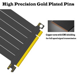 Glorto PCIe 3.0 Riser Cable, x16 High Speed Graphics Card Extension Port Adapter, Flexible GPU Riser Cable Compatible with RTX 2080Ti/2070 and RX 5700XT/590, 90 Degree 30cm