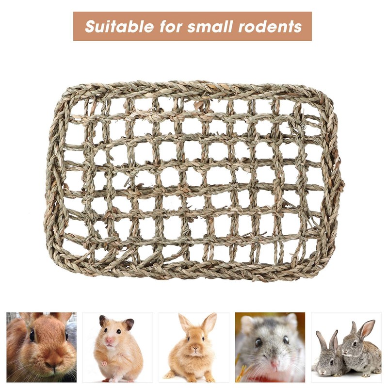Rabbit Activity Mat, Bunny Chew Toy Seagrass Mat, Pet Cage