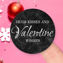 Hugs Kisses and Valentine Wishes Round Label Stickers 100pcs Bible Verse Quotes Saying Circle Decals for Water Bottle Luggages Laptop Computer Envelopes Seals Card Boxes 3in