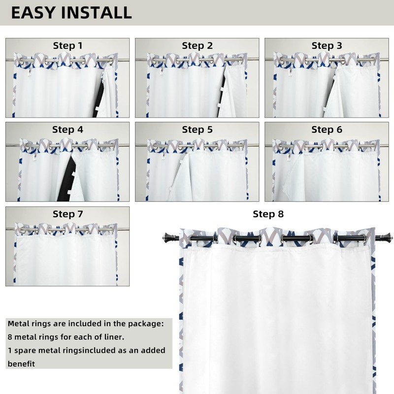 DriftAway Soundproof Thermal Insulated Curtain Liner for Bedroom Full Blackout
