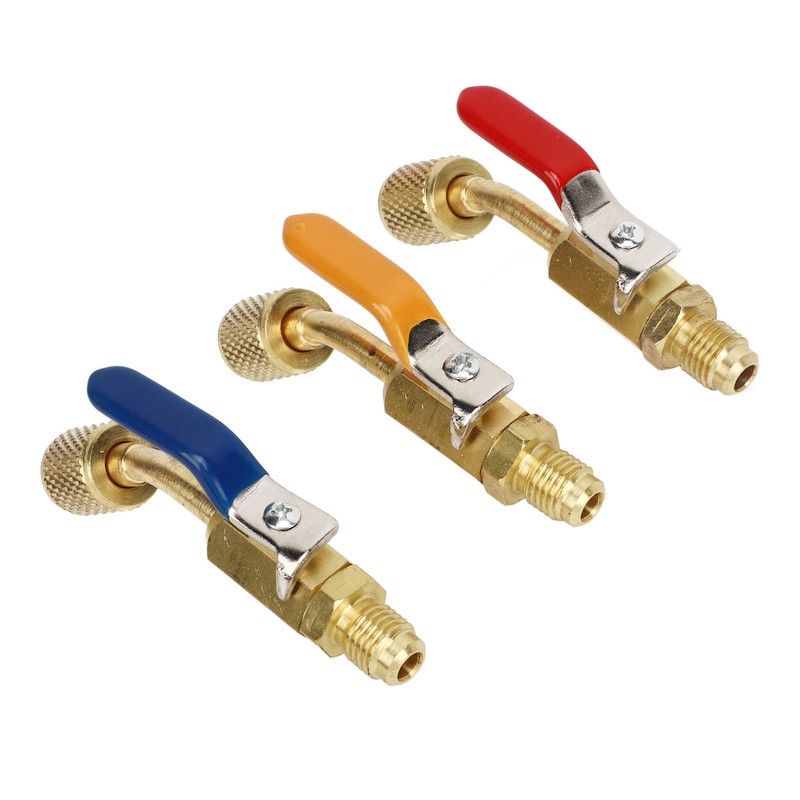 6PCS Refrigerant Angled Compact Ball Valve Fit for R410A R134A