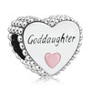EZ Tuxedo Goddaughter Heart Charms 925 Sterling Silver Bead with